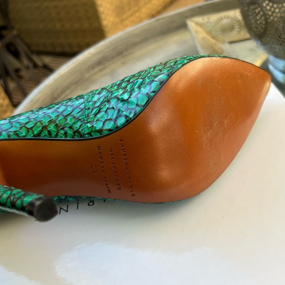 Chic Green Patterned Heels - image 5